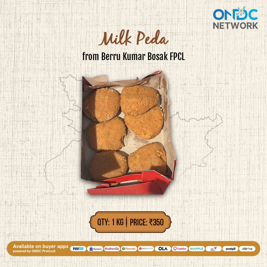 ONDC_Official's tweet image. 🥛 Indulge in the creamy goodness of Milk Peda from Berru Kumar Bosak FPCL. Available in 1 kg packs for ₹350.
#DairyDelights #AuthenticFlavors

Shop from the buyer apps powered by ONDC protocol.
t.ly/lZ9mu

ONDC Network par ab har business ke liye Bharat khulega.