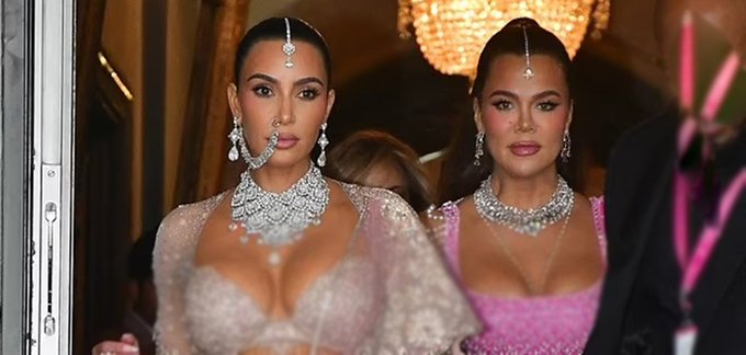 Kim and Khloe Kardashian Pose with Boris Johnson's Two-Year-Old Daughter at Star-Studded £250 Million Ambani Wedding in India