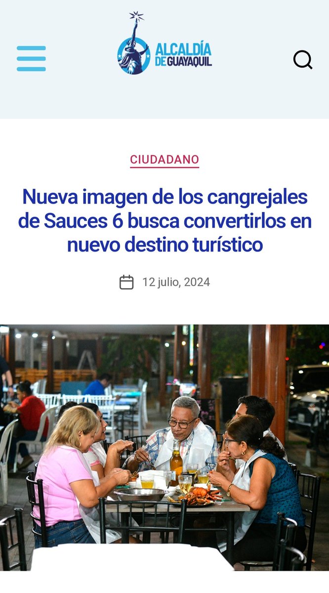 fernandoveloz's tweet photo. Desde cuándo un grupo de establecimientos de alimentos y bebidas (cangrejales) puede formar por sí solo un destino turístico? Quiero creer que este títular no ha pasado por ningún técnico de turismo en el municipio de Guayaquil si es que aún los tienen. https://t.co/MDeNTLxj6o