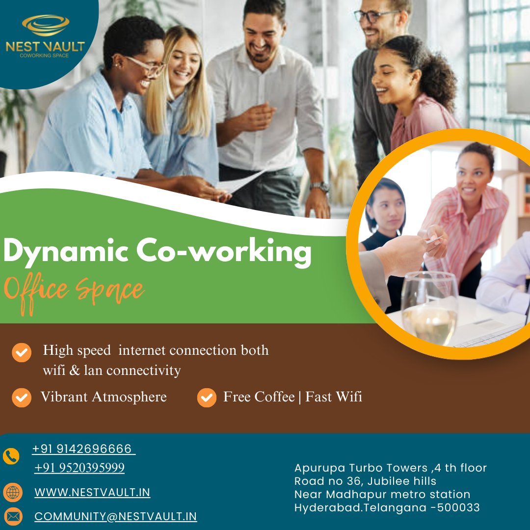 Nestvault's tweet photo. contact info: +91 9142696666, +91 9520395999
mail info; community@nestvault.in
web info ; https://t.co/JLHpsBtohg
#CoworkingSpaceSolutions, #NestVaultOfficeRental, #ProfessionalNetworkingEvents, #CollaborativeWorkspace, #SharedOfficeEnvironment, #FlexibleOfficePlans https://t.co/4DPnsXfrZy
