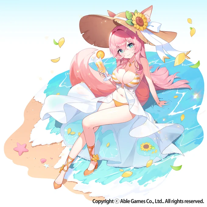 スマホゲーム「 달토끼 키우기 -月ウサギのそだてかた」の新しい夏の水着のイラストを担当させていただきました。 よろしくお願いします。  #月ウサギのそだてかた #月ウサ
