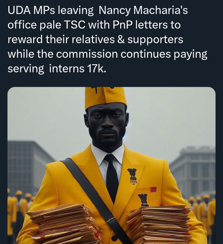 Rotten commission. 
Two years down the line using teachers to clean its PR.
You will not believe,not even you auncle Ruto will help you.
<a href="/MigunaMiguna/">Dr. Miguna Miguna</a> <a href="/MigunaMiguna/">Dr. Miguna Miguna</a> <a href="/MigunaMiguna/">Dr. Miguna Miguna</a> 
They will not believe. 
#occupyTSC