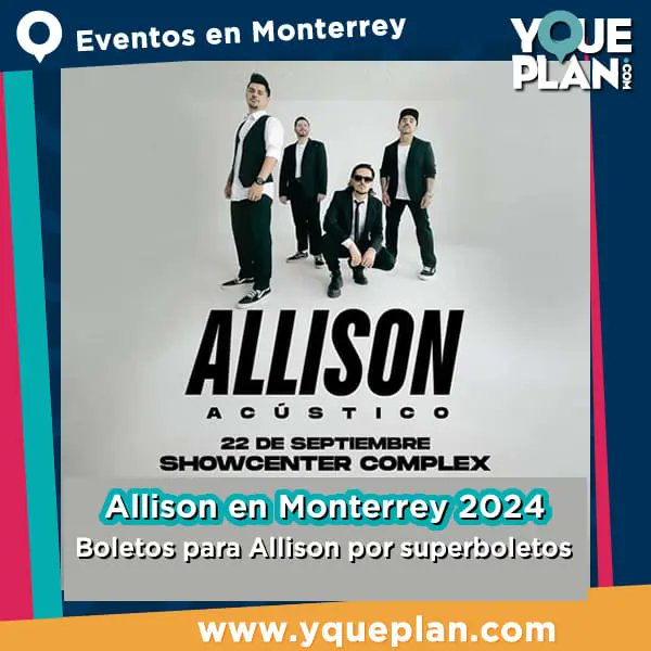 yqueplan_com's tweet photo. Allison Acústico en Monterrey ‼️
Todos los detalles del evento en tu #guia favorita :
📲 https://t.co/nq7jCLnQIA
.
.
.
#ShowCenterComplex #monterrey #Allison #eventosmonterrey #Superboletos https://t.co/1FrIUzCSAW