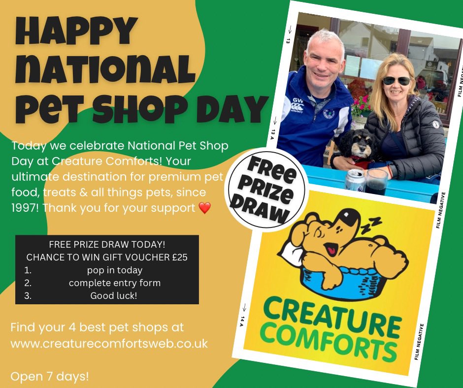 Today we celebrate #nationalpetshopday
Enter our competition to win! 🎉 find your local branch ➡️ creaturecomfortsglasgow.com