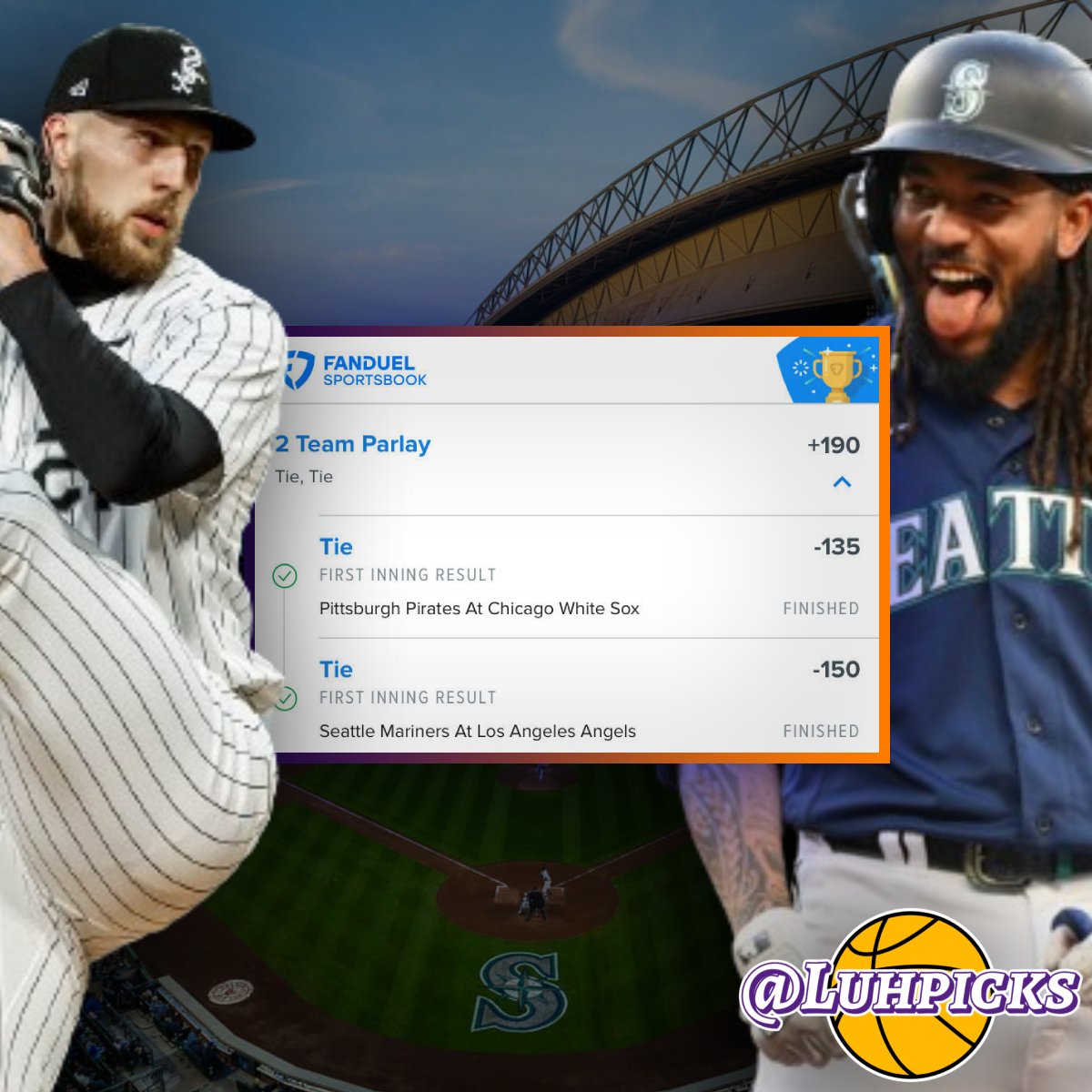 luhpicks's tweet photo. If this isn't luck, I don't know what is. JP Crawford saved me with this crazy heads up play.

Sometimes the #NRFI just feels too risky, so follow for tomorrow's FREE first inning plays, and let's make some cash💰

#GamblingX https://t.co/LGmhVzDRGq