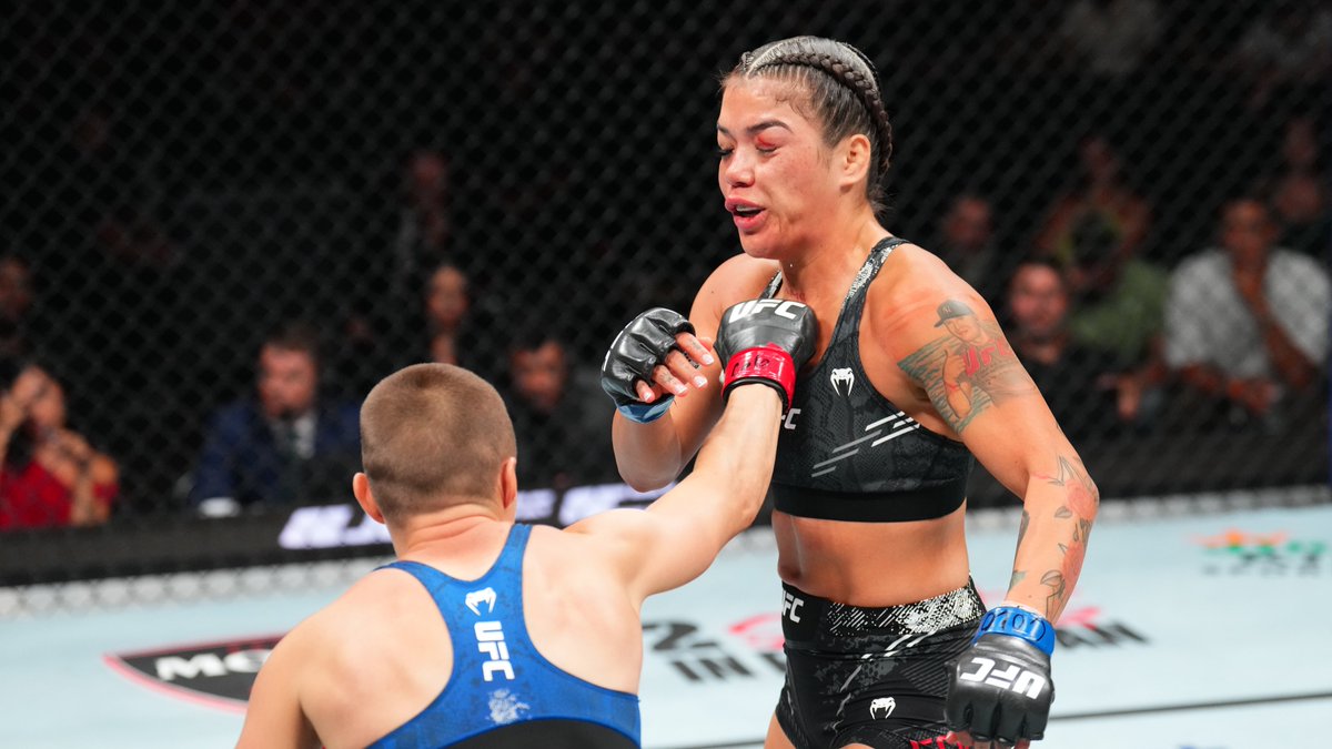 ufc's tweet photo. Thug Rose has won her last 2 trips at flyweight and is one step closer to becoming a two division champ!

#UFCDenver | @RoseNamajunas https://t.co/EvoVLSFzRT