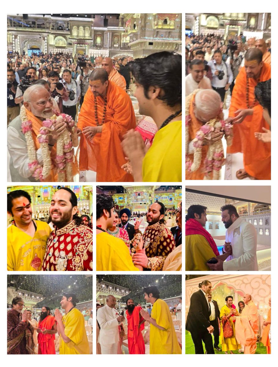 rahultechmind's tweet photo. मुंबई में श्री मुकेश अंबानी जी के पुत्र अनंत अंबानी के विवाह समारोह में बागेश्वर धाम के पीठाधीश्वर और भारत के यशस्वी प्रधानमंत्री श्री नरेन्द्र मोदी जी की मुलाक़ात @bageshwardham #bageshwardham #sanatandharma #Hindu #viral #trending https://t.co/Y3fB0PIiZ8