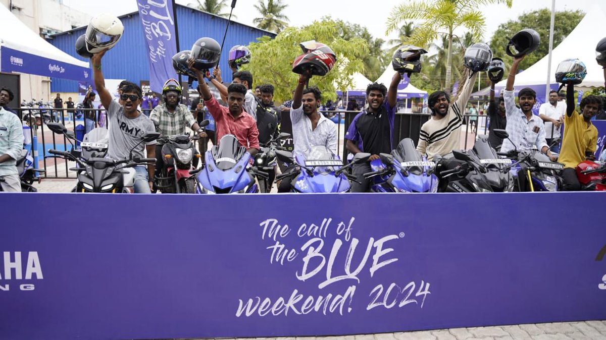 India_Yamaha's tweet photo. Trichy is buzzing with excitement as the Call of the Blue Weekend kicks off!  Join the celebration and experience the joy of riding.
.
.
#TheCallOfTheBlueWeekend #YamahaMotorIndia #YamahaRacing #COTB #CallOfTheBlueTrichy https://t.co/MpZLCSfGOI
