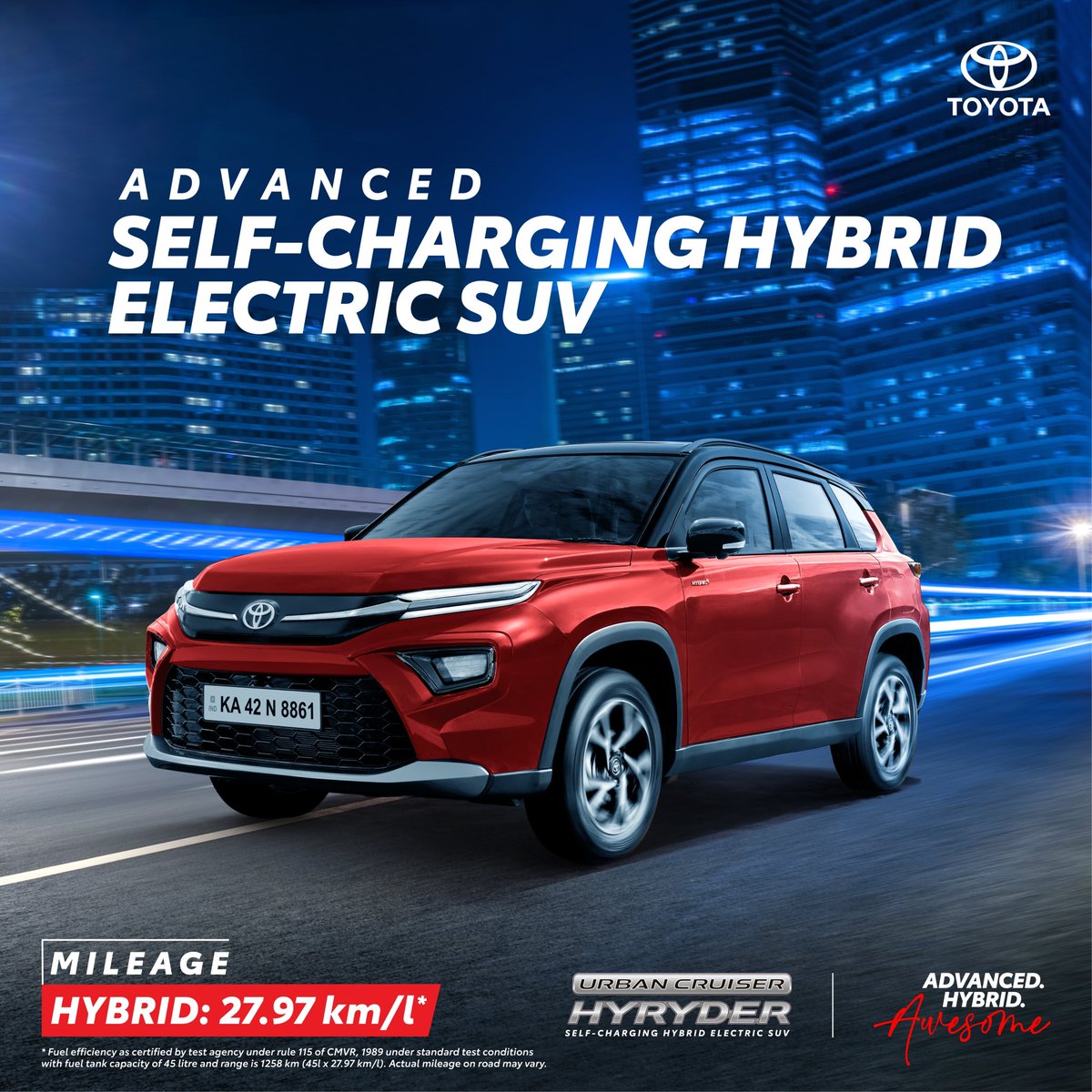 Toyota_India's tweet photo. Experience the Hybrid performance with the Toyota Hyryder.

For more info, visit: https://t.co/LleCHXmwaR
 
#ToyotaIndia #ItsHYTime #UrbanCruiserHyryder https://t.co/Mu0B5f0KLP