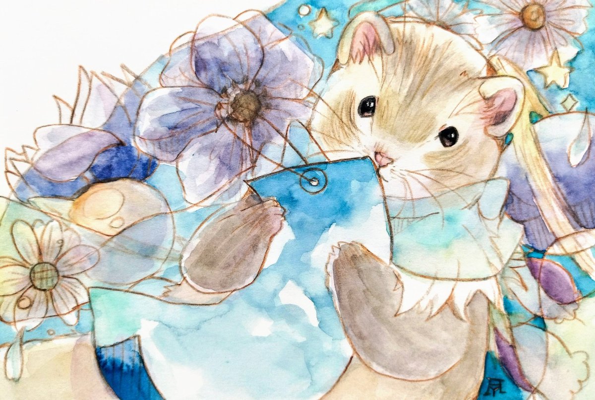i_05tatci20's tweet photo. 透明水彩×フェレットです|ω･`)ｺｯｿﾘ
#三連休はフォロワーさんが増えるらしい https://t.co/vFdbA2UuRm