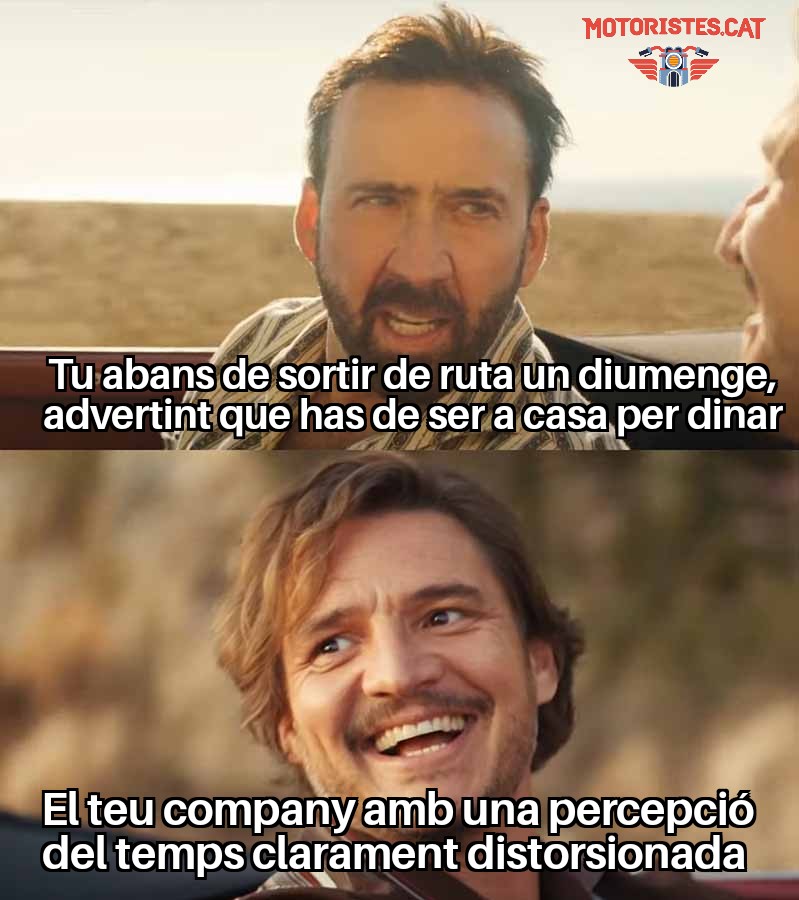 motoristescat's tweet photo. Tots tenim algun company amb poca pressa per tornar puntual 🤣
.
.
.
#motoristes #motociclisme #motards https://t.co/p7zSQFE3Tg