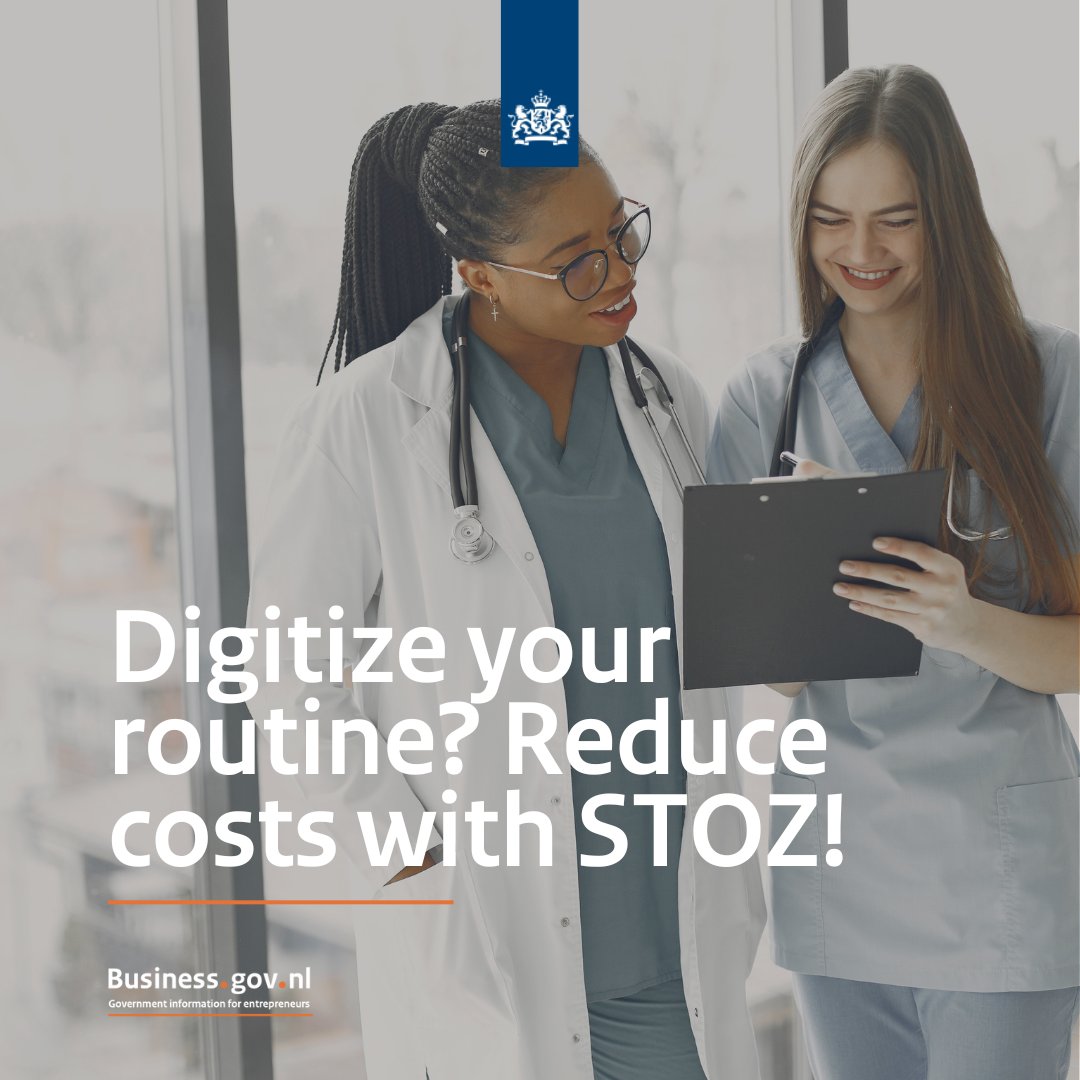 BusinessGovNL's tweet photo. Do you provide #healthcare or #homecare? And do you want to reduce your workload with more digital or hybrid processes in your routine? You can apply for a STOZ-subsidy to reduce your costs by up to 50%. How? Learn more here: https://t.co/yxWiOWC1M1 #businessgov #STOZ https://t.co/6rjdrQQBeK