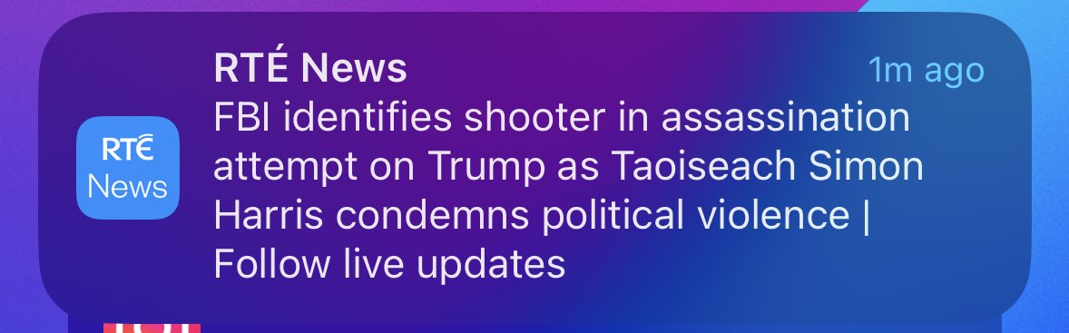 Al1711's tweet photo. Reading this headline by @rtenews was a rollercoaster. Thought they were pinning it on @SimonHarrisTD 
#Trump https://t.co/RK4z5NsEF4