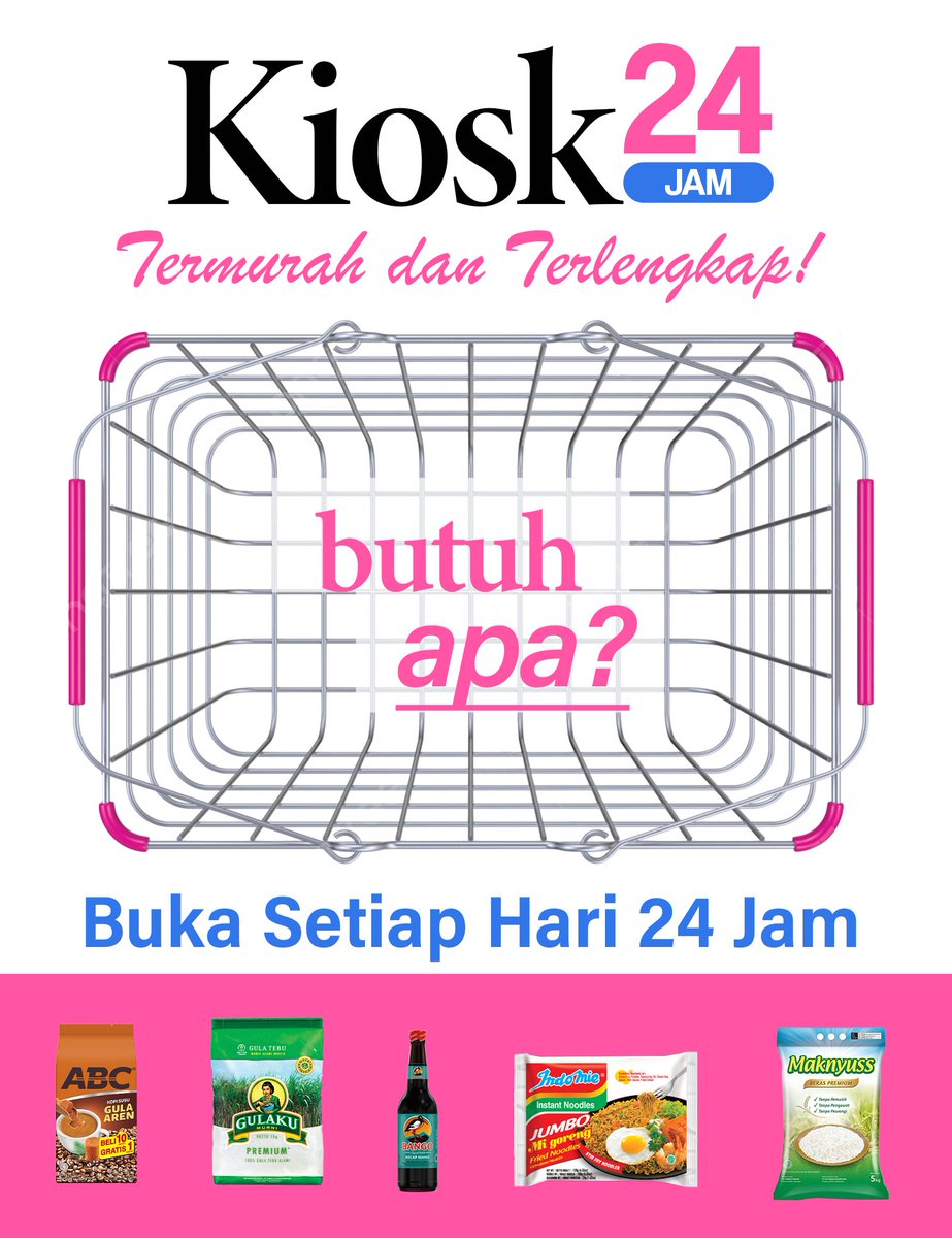 kiosk24jam's tweet photo. ㅤ

                      𝘉𝘶𝘵𝘶𝘩 𝘢𝘱𝘢?
𝐊𝐢𝐨𝐬𝐤𝟐𝟒 hadir 24 jam setiap harinya. Kami menyediakan berbagai macam kebutuhan pokok termurah dan terlengkap!

ㅤㅤ https://t.co/fAXK3eQerg