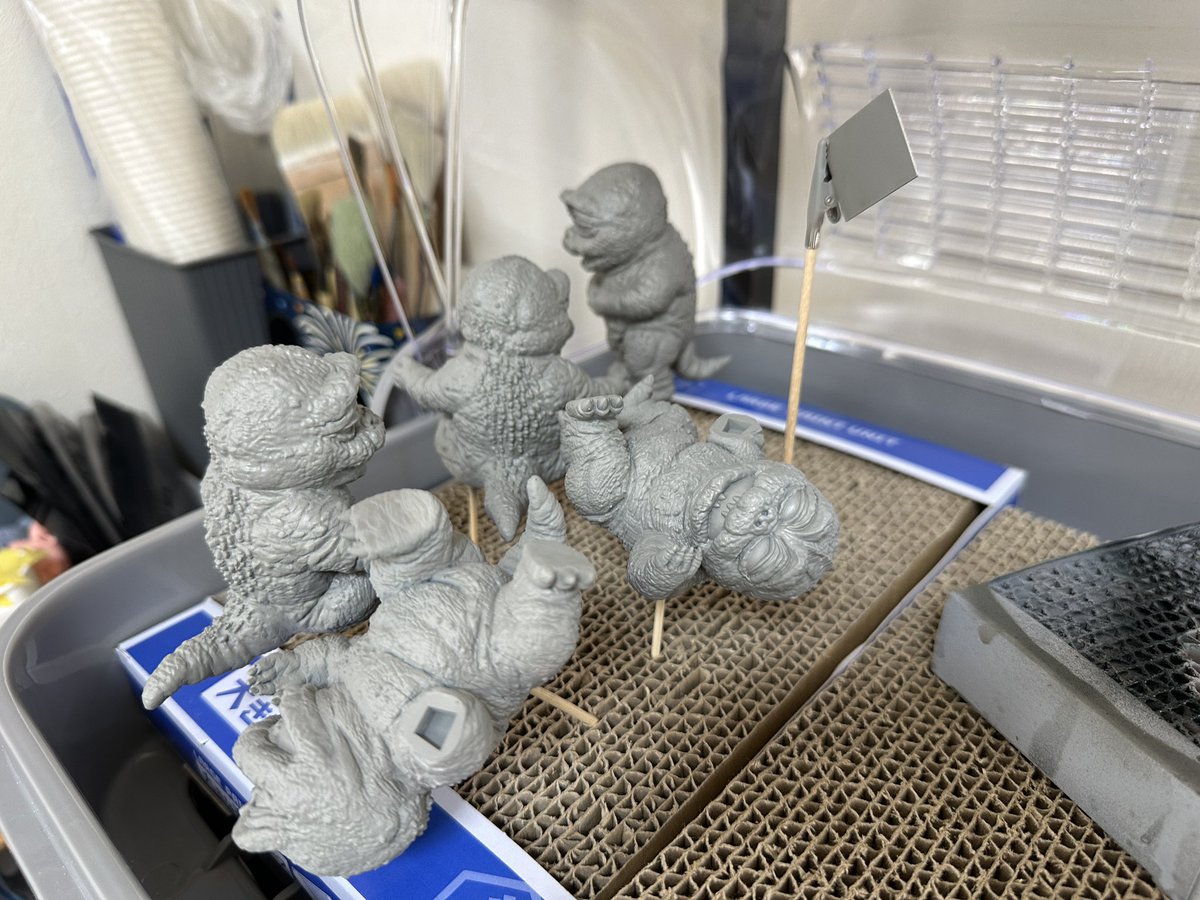 atelier_4s's tweet photo. ミニラ兄弟たち、一気塗り!🔥
#WF24S
#ワンフェス
#ゴジラ
#ミニラ
#東宝特撮ワンフェス https://t.co/cEKqdpIpqc