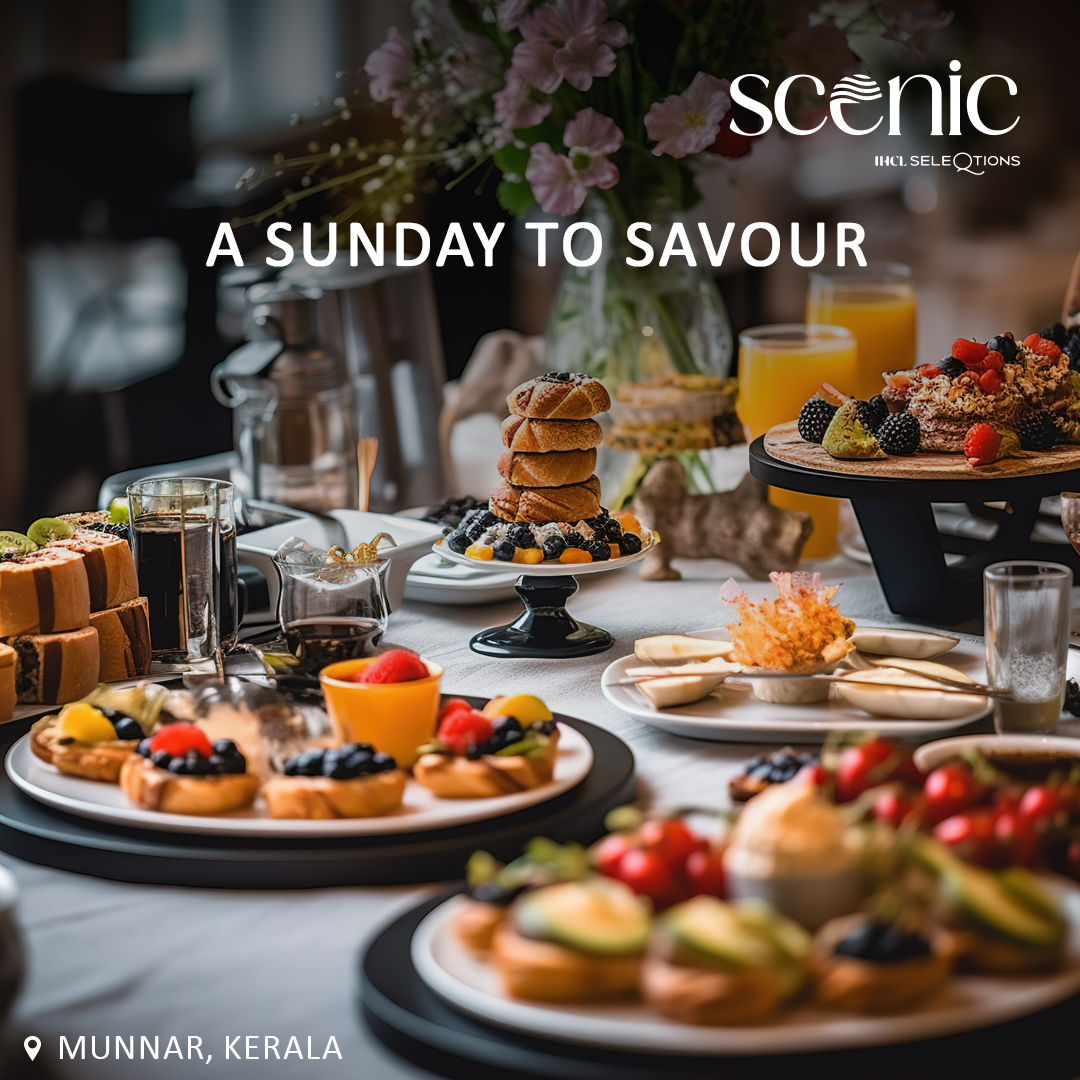 ScenicMunnar's tweet photo. Sundays at The Hub Kitchen: farm-to-table ingredients, Kerala recipes, global flavors. Scenic Munnar views, charming hospitality. Unmissable brunch!

#ScenicMunnar #SeleQtions #SundayBrunch #IHCL #NotJustAnotherHotel #IAmAtSeleQtions #NamedCollection #OpenNow #Munnar #Kerala https://t.co/tfYmOtFIOk