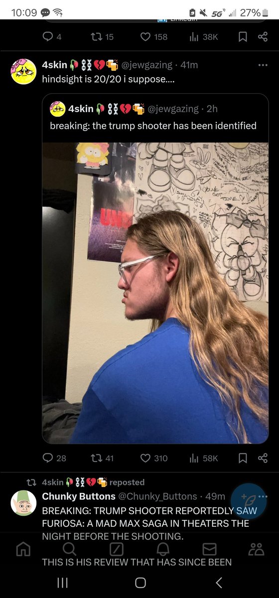 The5thEstate's tweet photo. @realDonParody This guy is a troll and his X profile is @jewgazing . He admitted to the troll, regretting it and contacting a lawyer, He also locked down his profile and started deleting posts some people grabbed screenshots, me included.

https://t.co/JnTxVNfUdd https://t.co/ayKZwzgyud