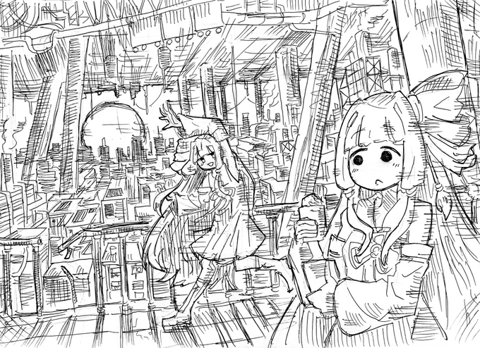 終末姉妹 夕焼け 