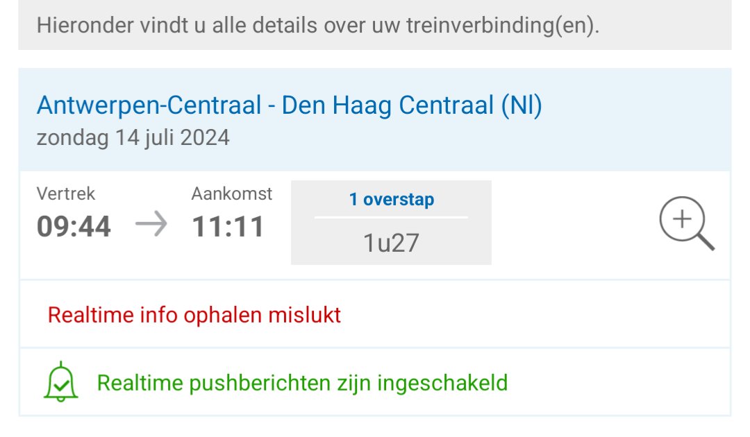 Deze trein is nu volgens NS afgeschaft + gaat ook niet rechtstreeks door werken. Info ophalen via NMBS International app gaat niet <a href="/NMBS/">NMBS</a>