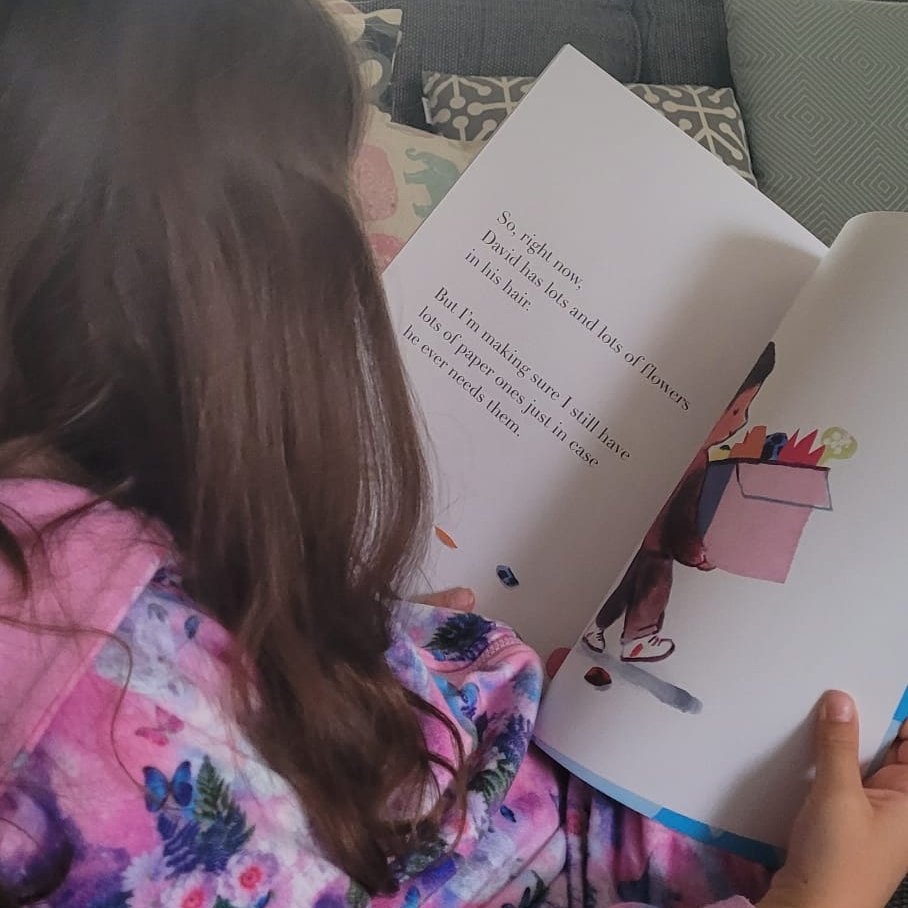 My daughter got up and the first thing she did was read her book gifted by <a href="/BritishLandPLC/">British Land PLC</a> at <a href="/OldhamLibraries/">Oldham Libraries</a> and signed by @heyimjarvis. This is the power of #StoryFest - imagining lots of other children might be doing the same, is helping with recovery mode ❤️ #chronicillness