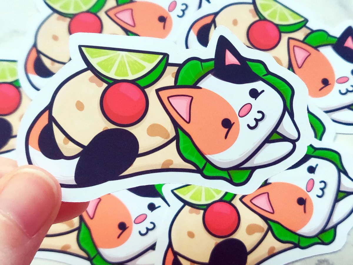 KPrimeArt's tweet photo. An adorable Calico wrapped up in a Purrito sticker! Part of our hilariously gorgeous Kitty Cuisine range 😻 Purrrrrfect for foodies and cat lovers alike! https://t.co/QuTj6FV62d