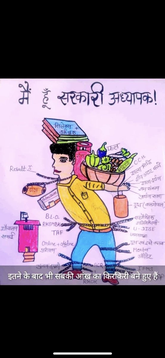 Akankshaki16's tweet photo. शिक्षण छोड़ के सत्तर काम ।
क्यों न हो शिक्षक बदनाम । 
गैरशैक्षणिक कार्य से शिक्षक परेशान ।
पहले इस सबमे सुधार लाइये फिर लगाइए हाजिरी ।।
 #NoInfraNoAttendance
#standwithupbasicteachers
#मांगो_के_सम्मान_में
#शिक्षक_है_मैदान_में https://t.co/LLqaO2DAde