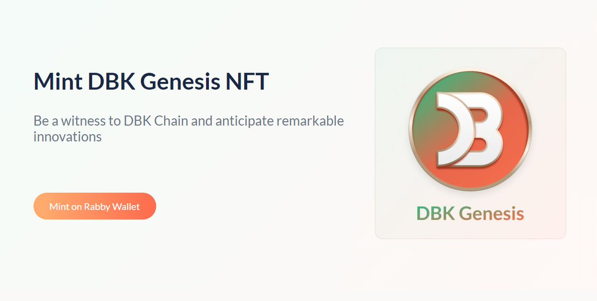 CryptoDuck_TH's tweet photo. Mint: DBK Genesis NFT
สามารถทำได้ผ่าน Rabby wallet

1⃣ เริ่มจากการ bridge ETH จาก Mainnet
เมนู Ecology → DBK Chain → Bridge → Deposit
หากต้องการแค่มินต์เฉยๆ บริดจ์ 0.001 ETH ก็เหลือๆ

2⃣ เมื่อเงินไปถึงปลายทาง DBK Chain แล้ว
เมนู Ecology → Mint DBK Genesis NFT → Mint
สามารถมินต์ได้มากกว่า 1 ชิ้น

🔍 ดู DBK explorer: https://t.co/UPQpxBEh70

กรณีไม่เจอเมนู Ecology → อัปเดต Rabby wallet

กรณีต้องการ bride ผ่าน EOA wallet ค่ายอื่น เช่น MetaMask สามารถอ่านได้ที่ด้านล่าง 👇