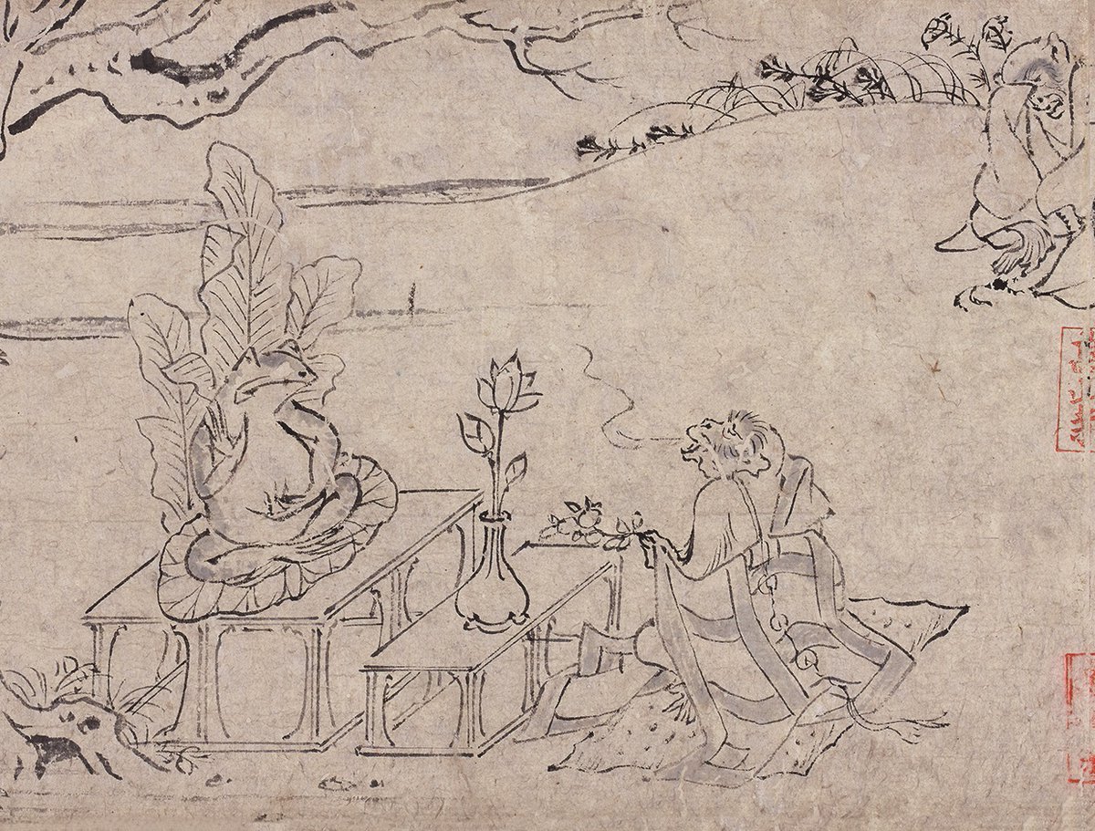 京都 高山寺展」では、7月17日から7月28日まで国宝「鳥獣戯画」甲巻の