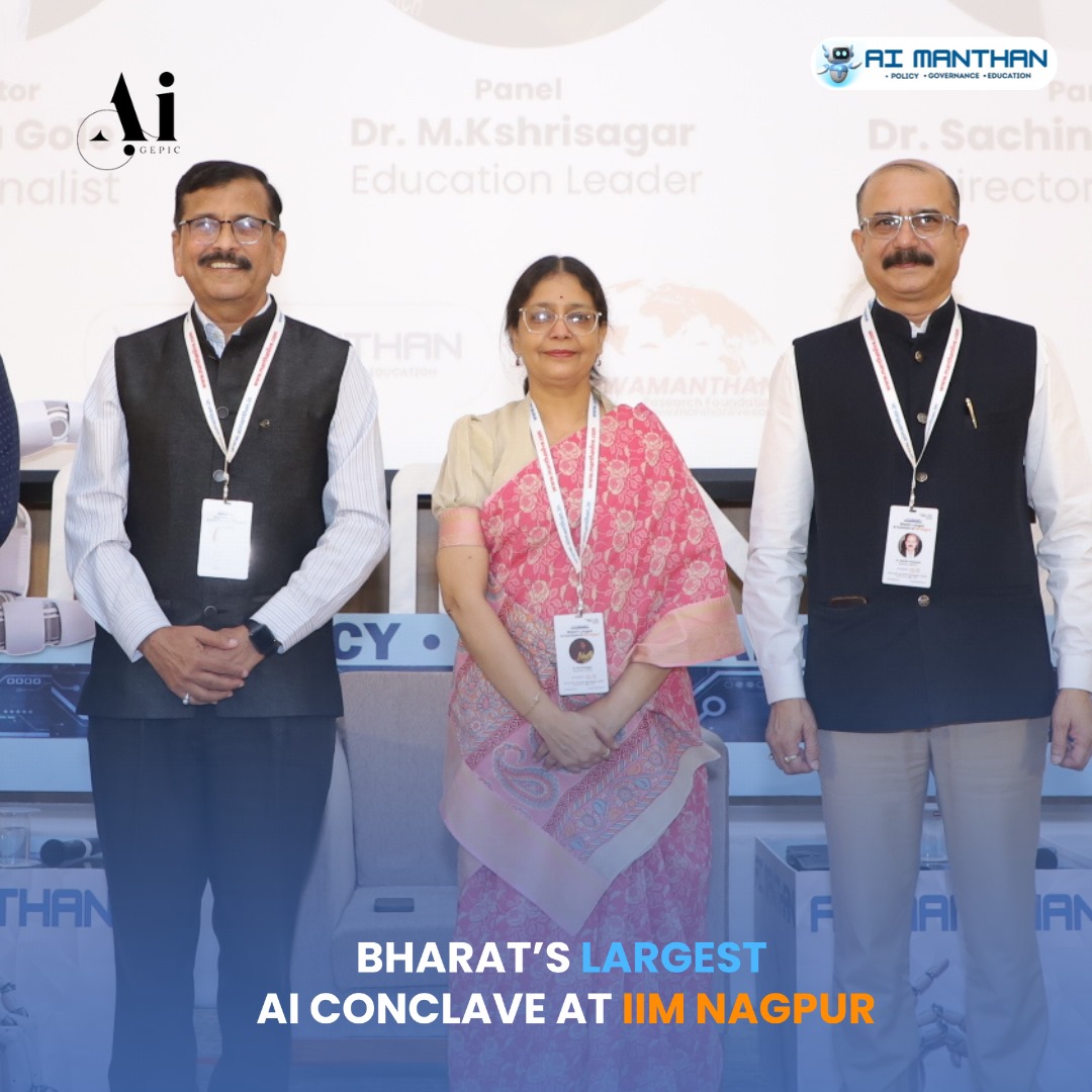 aimanthan's tweet photo. Insightful panel discussion on 'Education in AI: Scoping and Challenges' with Dr. M Kshirsagar, Dr. Sachin Untawale, and Surendra Gole at the AI Manthan Conclave. Exploring the future of AI in education!
#aimanthan #manthanai #conclave
#conference #iim #iit #nit #iiit #iimnagpur https://t.co/U4UejVUhCV