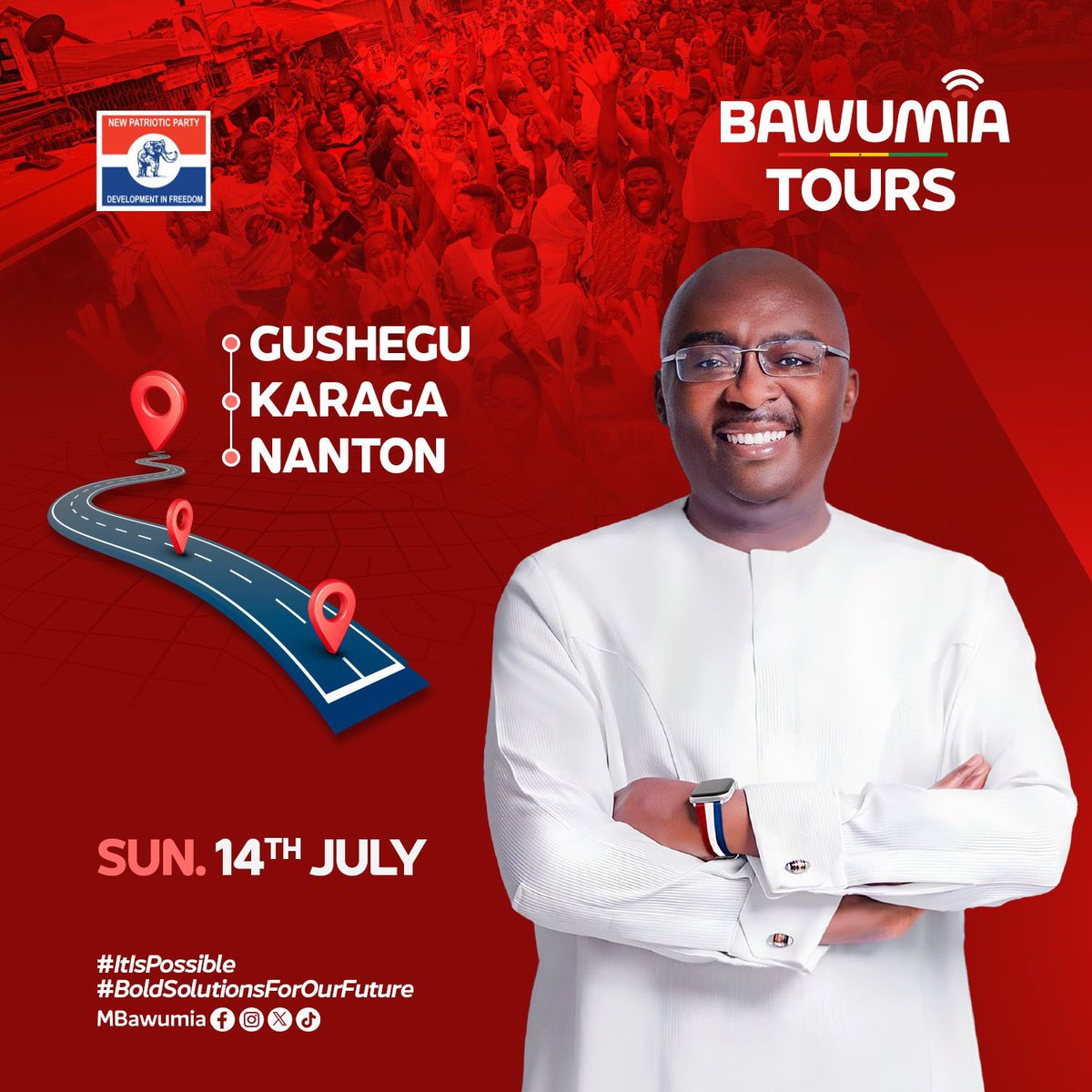 TheTPatriots's tweet photo. Dr. Bawumia on the move!

His next stops; 
📍Gushegu
📍Karaga
📍Nanton 

#Bawumia2024 https://t.co/HHk1zlPS3V