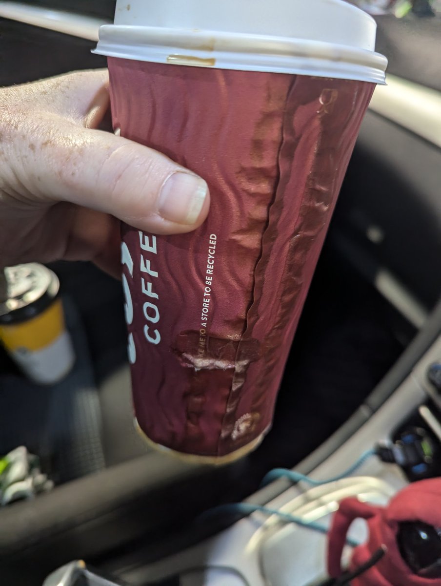 laxy82's tweet photo. @CostaCoffee  have you got a dodgy batch of cups this was my 2nd leaking cup in 2 days from 2 different stores https://t.co/URpg8ryD2q
