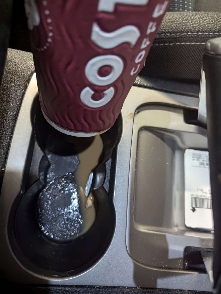 laxy82's tweet photo. @CostaCoffee  have you got a dodgy batch of cups this was my 2nd leaking cup in 2 days from 2 different stores https://t.co/URpg8ryD2q