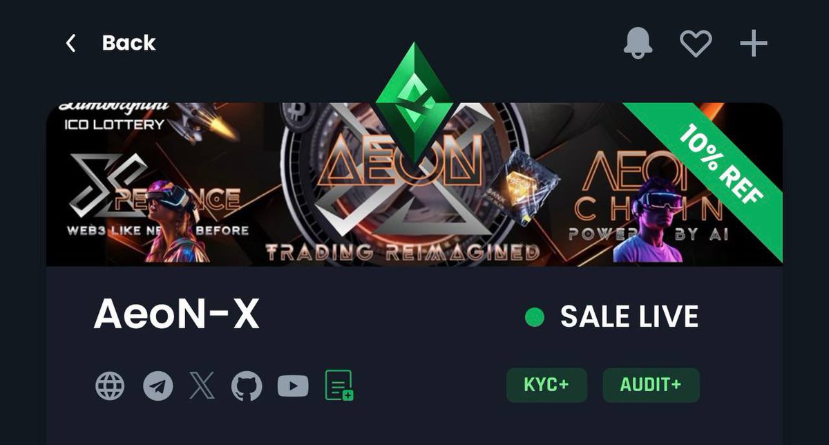 Hello Dear community!

Our flash Sale is live on Gempad! 

We have soft cap of $30k and hard cap of 300k 
There is 10 percent referral reward 🎉
gempad.app/presale/0x30dB…

AeoNX Team whole team is KYC-ed plus we have multiple Audits!
Go and checkout our sale on <a href="/TheGemPad/">𝗚𝗲𝗺𝗣𝗮𝗱</a>