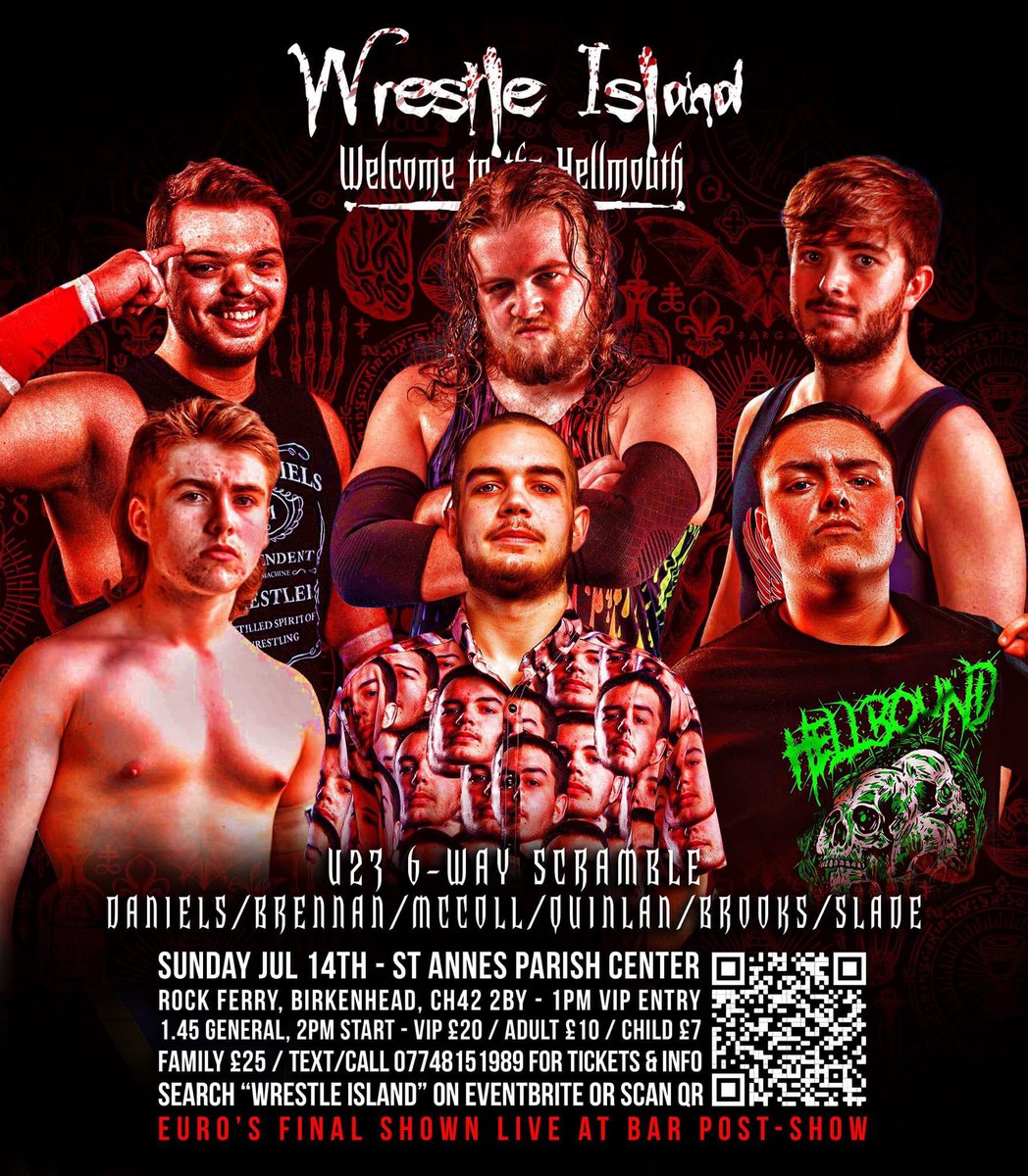 Today <a href="/WRSTLEIsland/">Wrestle Island🍥</a> at St Anne’s Parish Centre in Birkenhead

U-23 6-Way Scramble Match
Kai Daniels v <a href="/CharlieWrestler/">Charlie Brennan</a> v @TomMcColl01 v <a href="/PADRAIGQUINLAN1/">PÁDRAIG QUINLAN 🪱</a> v Brandon Brooks v <a href="/JoeyWrestler/">Joey Slade</a>