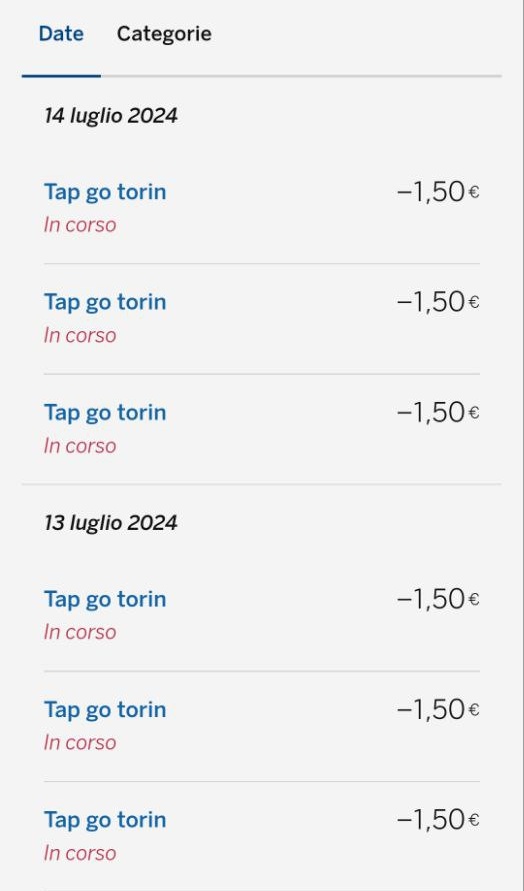 psychowood's tweet photo. @GTT_Torino Che sta succedendo con la vostra gestione delle carte sul Tap &amp; Go? Stamattina mi sono trovato n addebiti di datati ieri ed oggi, su carte di banche diverse intestate a diversi membri della famiglia, che sicuramente non sono stati fatti. https://t.co/Uz0wpROMwQ