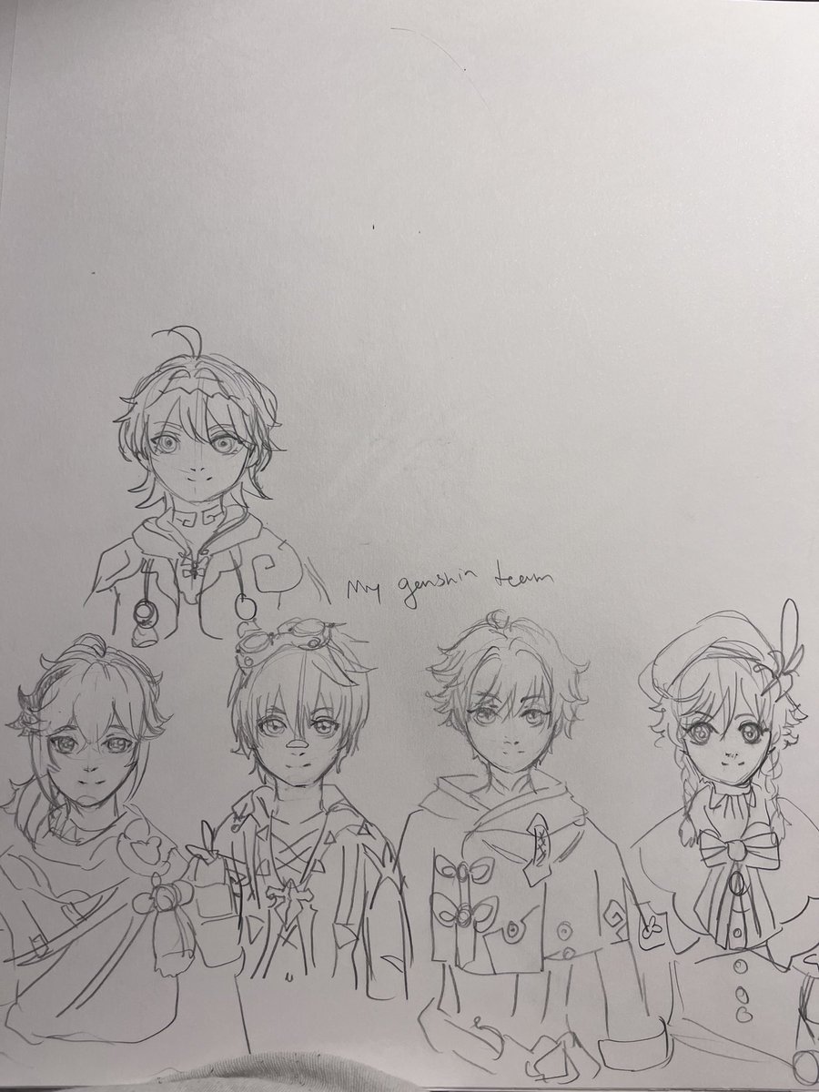 orangysodaa's tweet photo. Genshin team silly  quick doodles lolllll #shorties https://t.co/LjCCy9dtk9