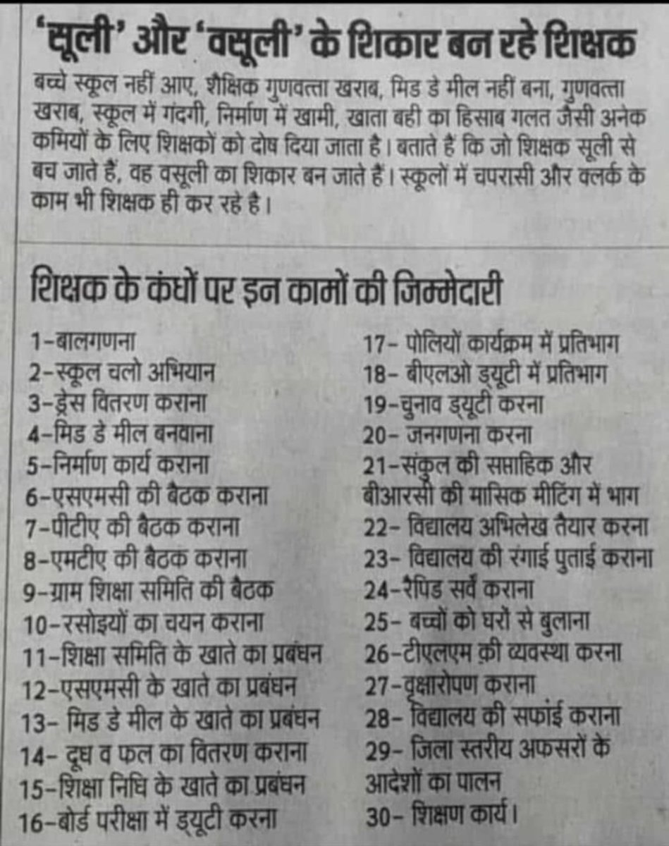 1- शिक्षकों को गैर शैक्षणिक कार्यों से मुक्त किया जाये l
2- जो सुविधाएं तथा अवकाश सरकार राज्य कर्मचारियों को दे रही है वो शिक्षकों को भी दी जाएँ l

#NoInfraNoAttendance
#standwithupbasicteachers
#मांगो_के_सम्मान_में
#शिक्षक_है_मैदान_में
#boycottOnlineAttendance