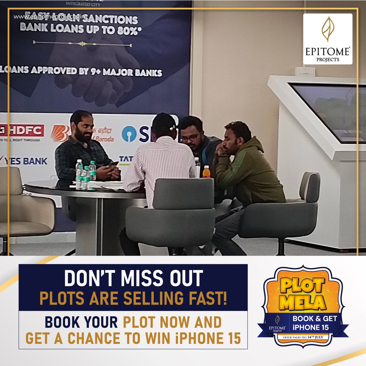 EpitomeProjects's tweet image. 🚀 Plots are Selling Fast! Invest in Epitome Integrated City on the Hyderabad-Vijayawada Highway and Get a Chance to Win an iPhone 15! 🏞️📱

Secure your future and live the dream lifestyle. Don’t miss out on this incredible opportunity! 🌟

#EpitomeIntegratedCity #PlotInvestment