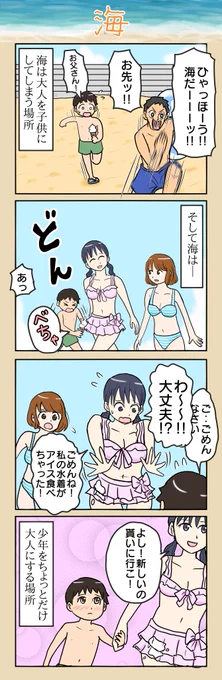 1022本目  
お題「海」
#4コマ限界ノック 