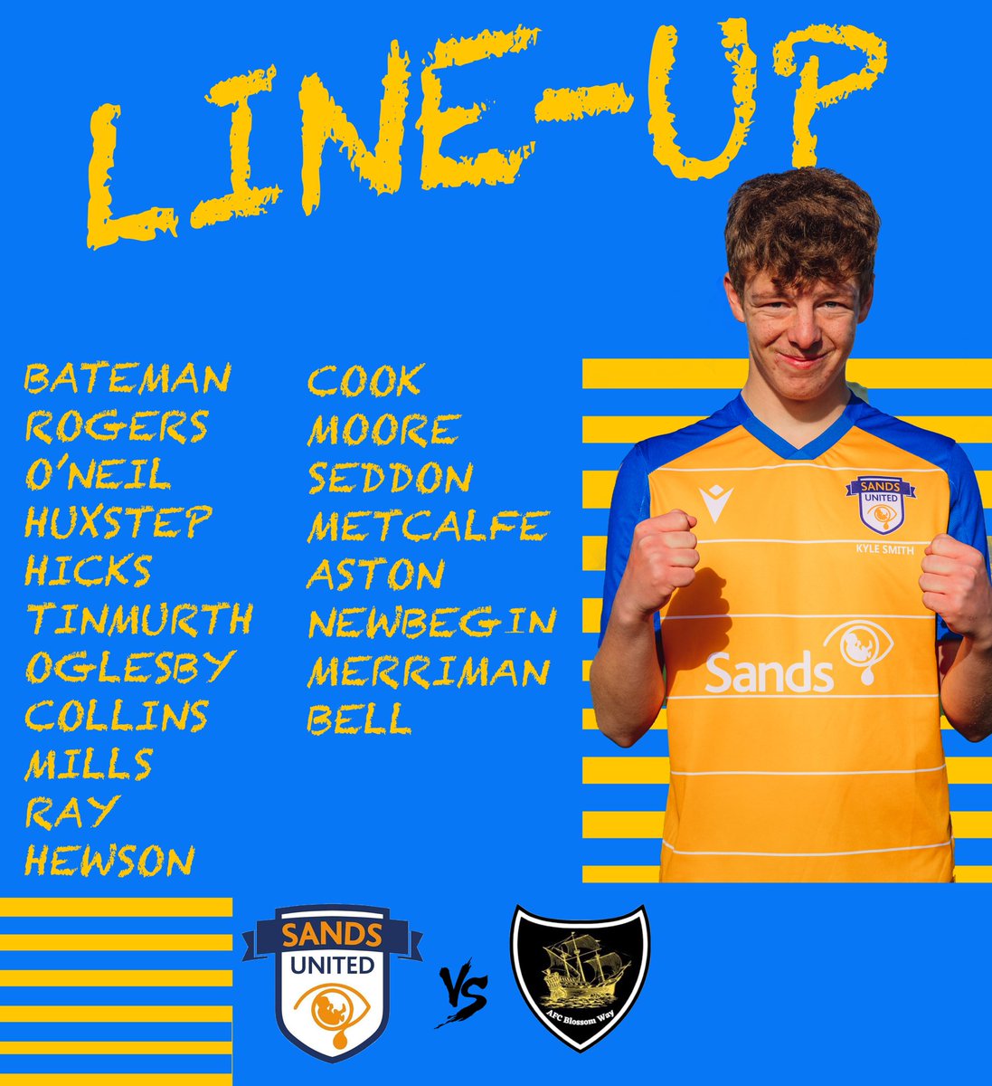 SandsunitedC's tweet photo. 🧡💙TEAM NEWS💙🧡

Sands United Grimsby &amp; Cleethorpes 2nd vs Blossom Way Rovers

⏰ 11:00 kick off 

🏟️ Stallingborough Playing Fields 

🧡💙UTS💙🧡 https://t.co/aVbEtcPNfM