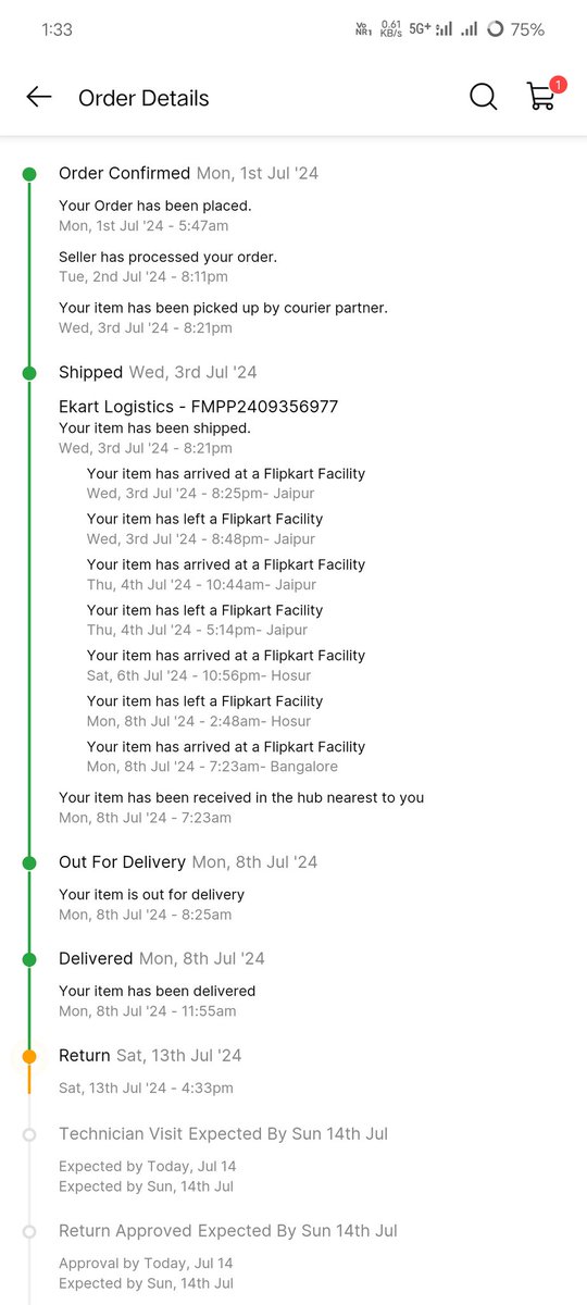 SyaveSrini's tweet photo. @flipkartsupport @Flipkart which are having technical support visit by jeevs team, jeevs team are asking money to accept return/ replacement. Very bad service by jeevs team. Else just cancelling the return request. https://t.co/p8RquExfuQ