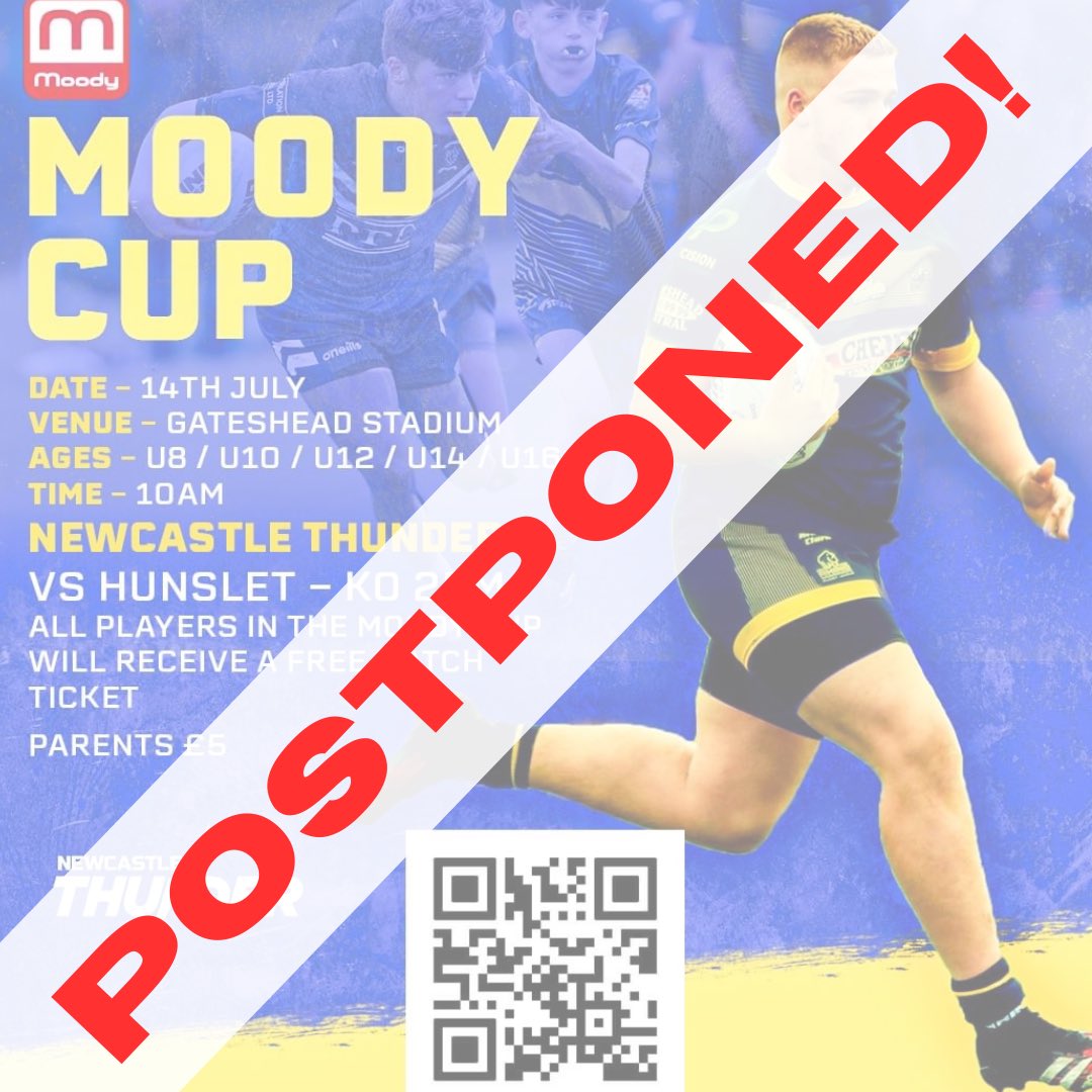 ❗️𝗠𝗢𝗢𝗗𝗬 𝗖𝗨𝗣 𝗣𝗢𝗦𝗧𝗣𝗢𝗡𝗘𝗗❗️

Due to unplayable pitches the Moody Cup has been postponed and will be re-scheduled for a later date.