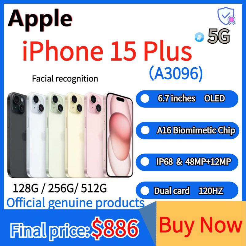 cleanse29's tweet photo. CHECK IT OUT..!!
Apple iPhone 15 plus iOS 17 Apple A16 Bionic Super Retina XDR OLED Display IP68 dust/water resistant Dual-SIM 100% New
Original price: USD 956.17
Now price: USD 956.17
Click&Buy: https://t.co/pfkOqm6pQD
#iphone15plus, #iphone15pluscase, #iphone15pluscolor https://t.co/FTRrbwcXc3