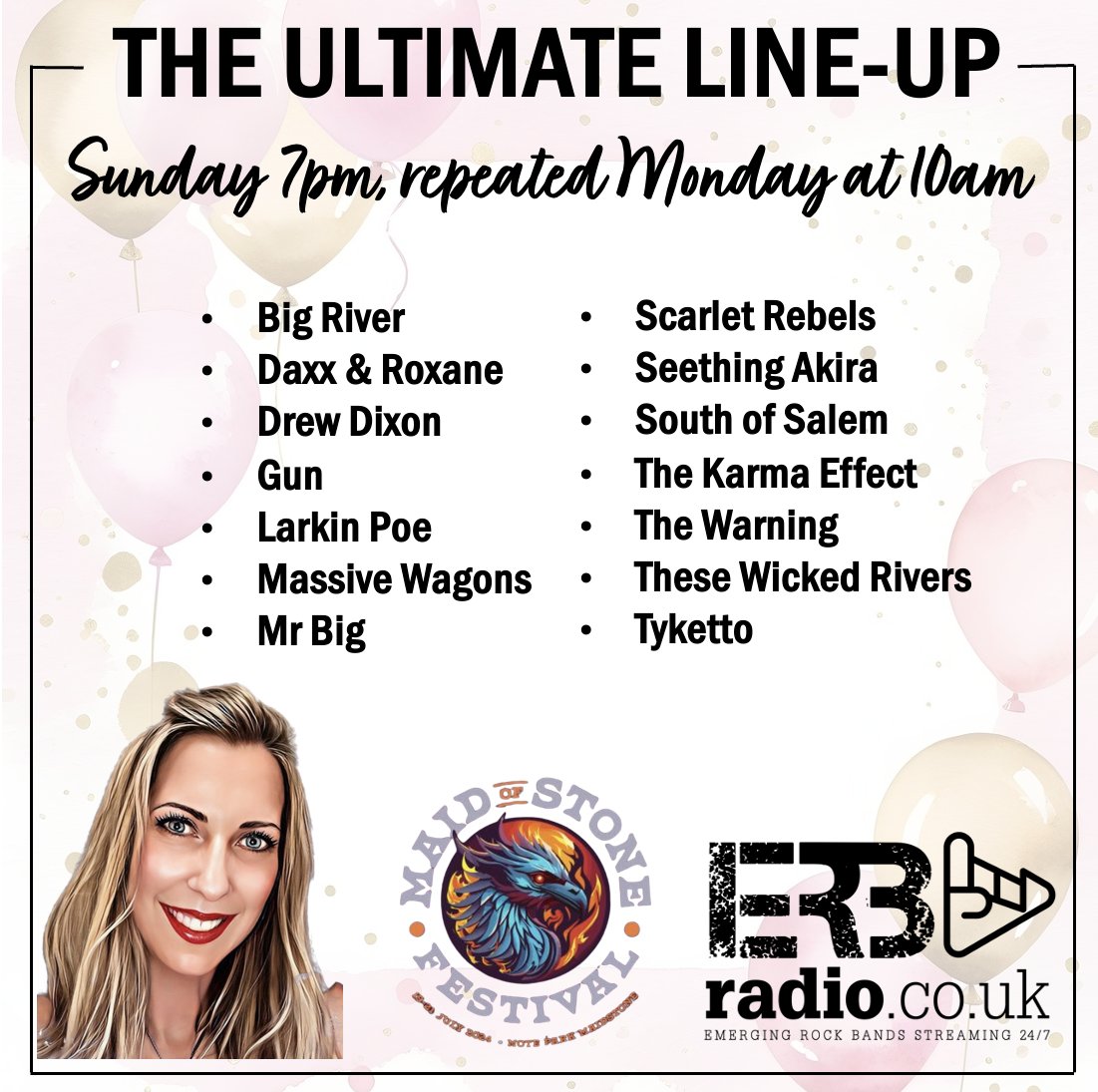 Emerging Rock Bands - Account has been archived (@emergingrock) on Twitter photo 🎈It's <a href="/F0lkR0ckChick/">f0lkr0ckchick</a>'s special birthday this week so <a href="/bigriverblues/">Big River</a> have kindly gifted her the first radio play of their brand new single! Hear this alongside some of the other must see bands at next week's <a href="/maid_of_stone/">Maid of Stone Festival</a> 🎈It's <a href="/F0lkR0ckChick/">f0lkr0ckchick</a>'s special birthday this week so <a href="/bigriverblues/">Big River</a> have kindly gifted her the first radio play of their brand new single! Hear this alongside some of the other must see bands at next week's <a href="/maid_of_stone/">Maid of Stone Festival</a>