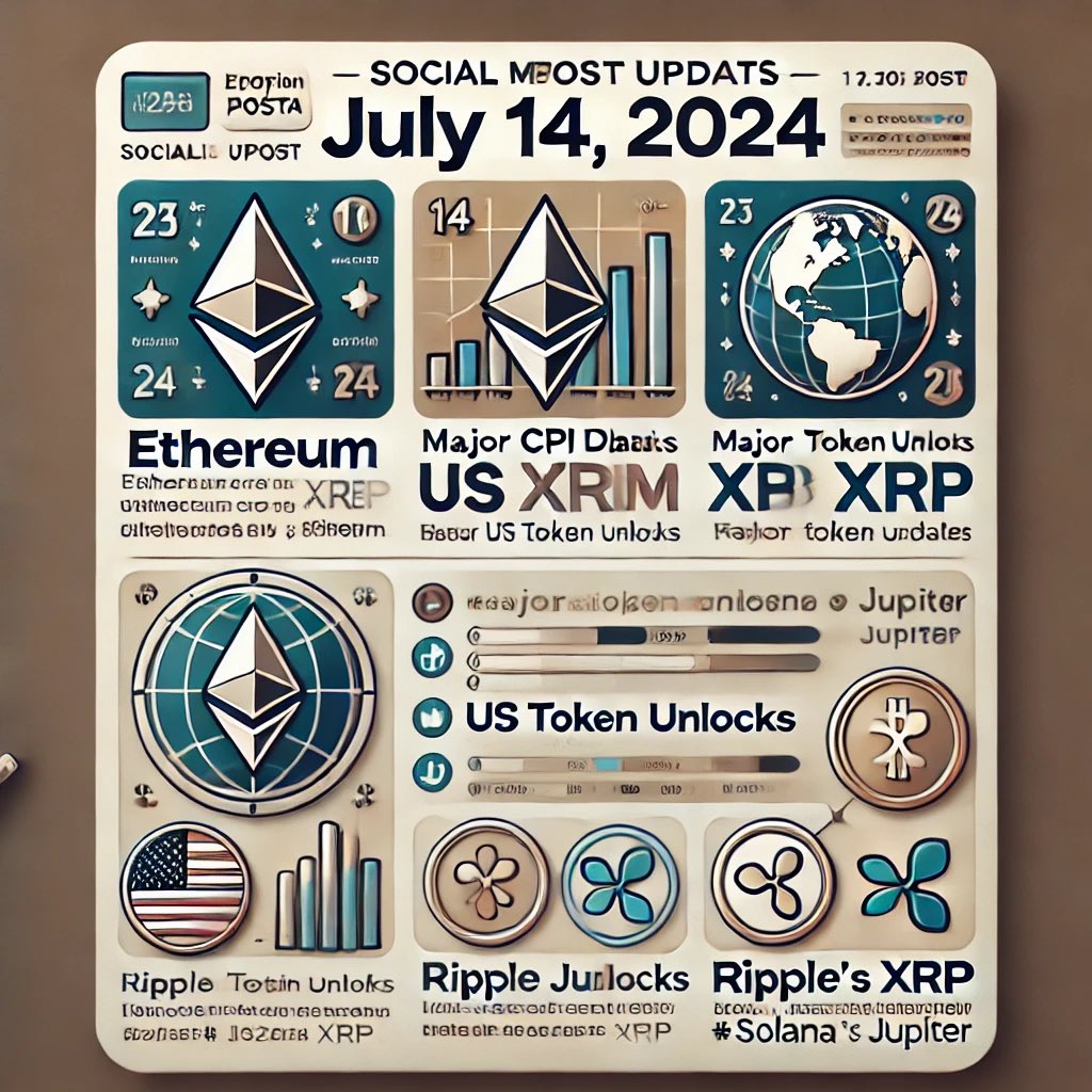 Latest Crypto Updates - July 14, 2024

1. **Ethereum ETF Optimism**: Spot ETH ETFs might start trading as soon as the week of July 15, sparking market excitement despite recent price dips. #Ethereum #ETF #CryptoNews
2. **US CPI Data Impact**: Recent CPI data suggests economic