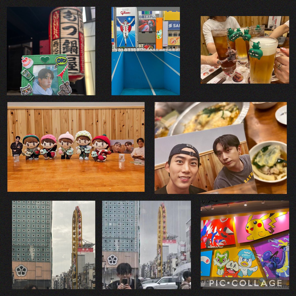 関西チングちゃんに聖地へ連れて行ってもらいました💚
世界のビール博物館🍺テクさん🍺で🍻←飲んでない😅
グリコスポットとガラス越しからの🎡は1人ではとても行けない場所🥹
もつ鍋😋ここにテクさんとチャンソンが💚💜🥰
止まらないぴえむのおしゃべり楽しかった💕暑い中1日本当にありがとう❣️
