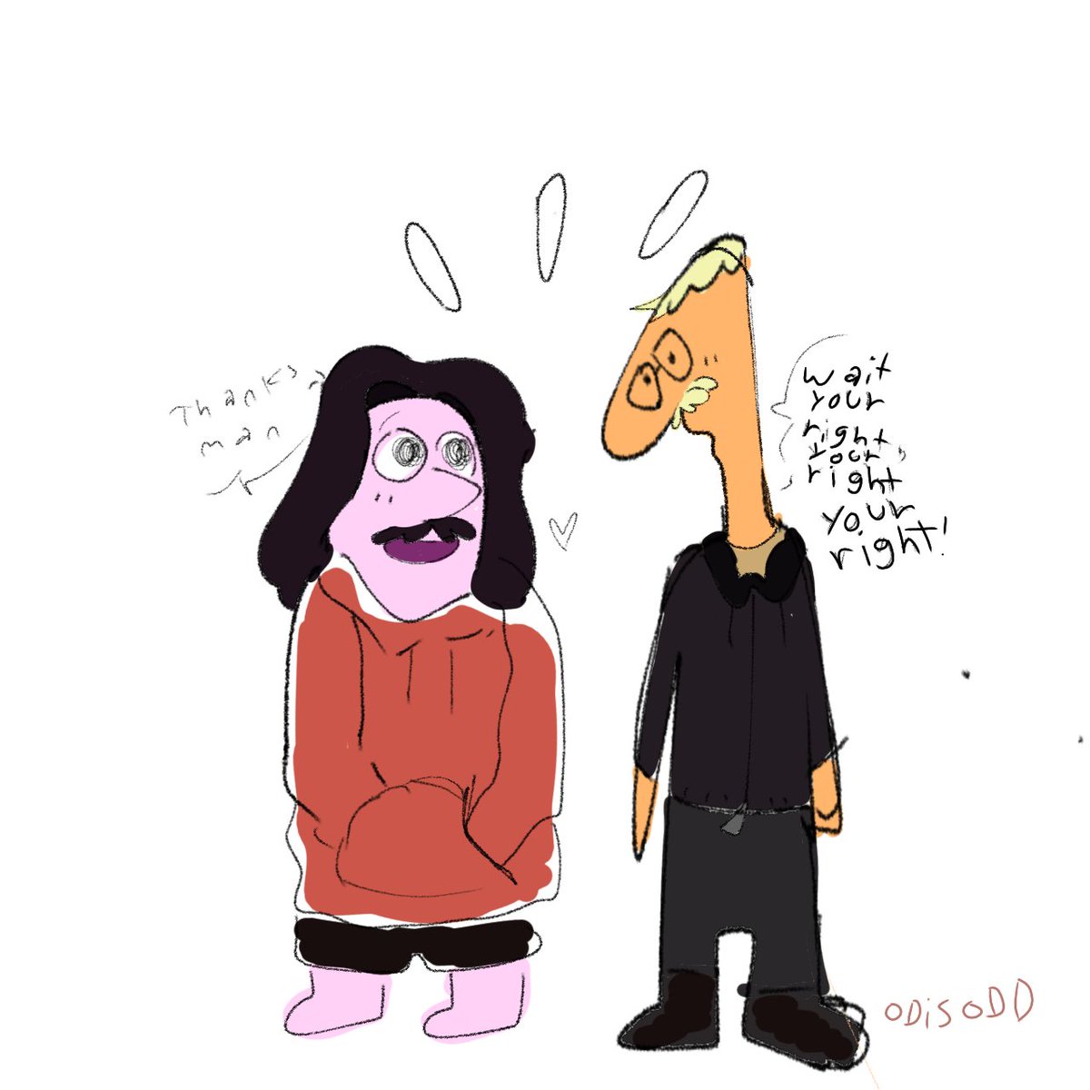 0ddis0dd's tweet photo. This is what I imagine aksel and chiblee as critters im rlly tired so this might be a bit of a goofed design #smilingfriends #aksually #chiblee #fanart https://t.co/a7C4zOEPfp