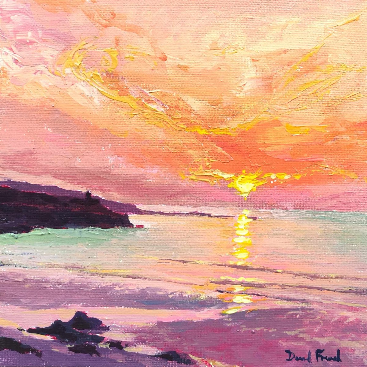 DavidFrenchartC's tweet photo. 'Porthmeor Sunset' 

St Ives Cornwall 

20 x 20cm acrylic on canvas board (29x29 approx framed size)

Paintings exclusively available at the Arthouse Gallery Island Road St Ives 

See new works at 
https://t.co/l7yRMLBmDq

#arthousestives #arthouses #stives #cornwall #beach https://t.co/x0aTDidtec