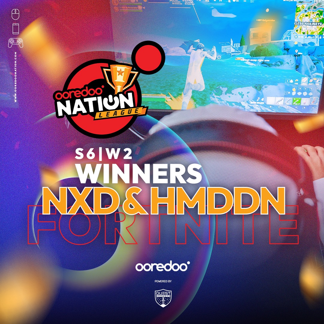 OoredooNation's tweet image. مبروك للأبطال الفائزين بالمراتب الأولى لبطولة فورتنايت في الأسبوع الثاني من دوري أريدُ نيشن 📷 قدمتم أداء رائعا واستحقيتم الفوز بجدارة 📷
