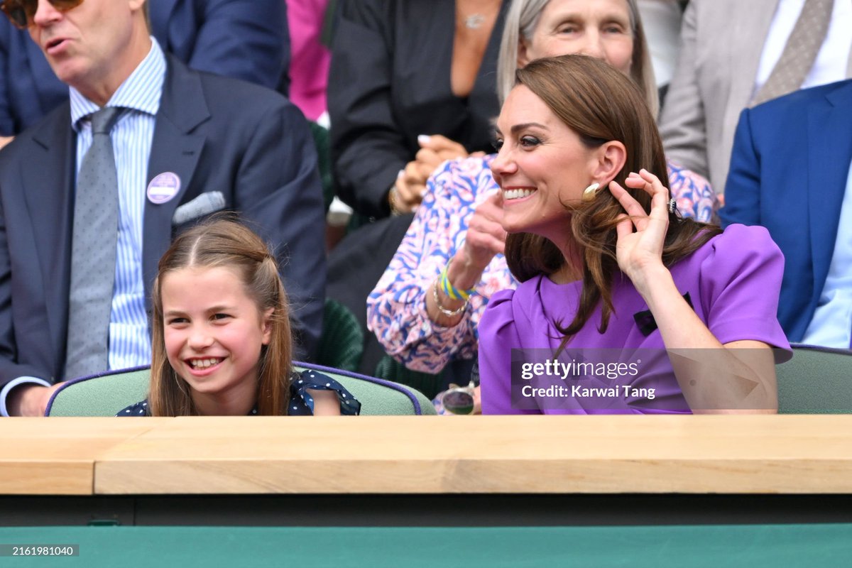 Princess Charlotte and The Princess of Wales in the royal box at Wimbledon 2024